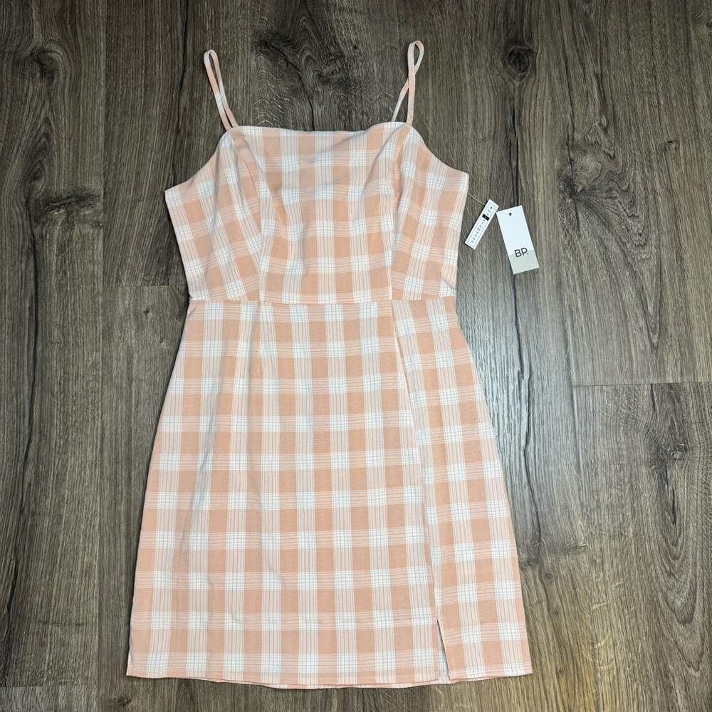 NWT Pink And White Gingham Dress Small BP Nordstrom Soft Girl Coquette